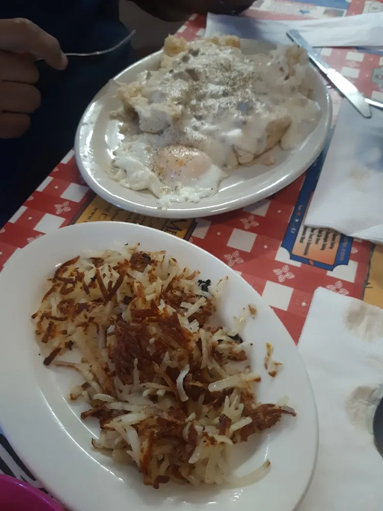Biscuits and Gravy with an Egg on Top