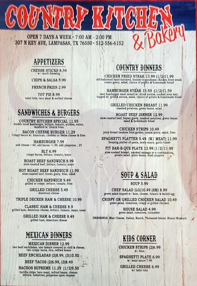 Country Kitchen and Bakery Menu image 3